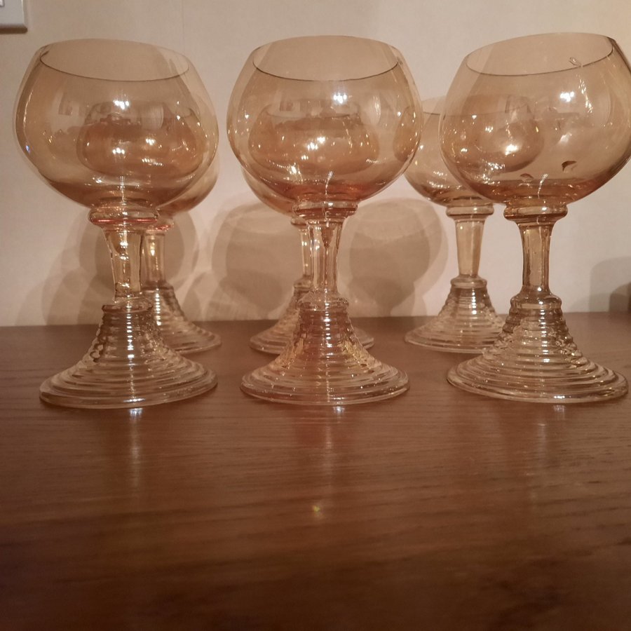 Remmare 6 stycken Vintage massiva kristall glas