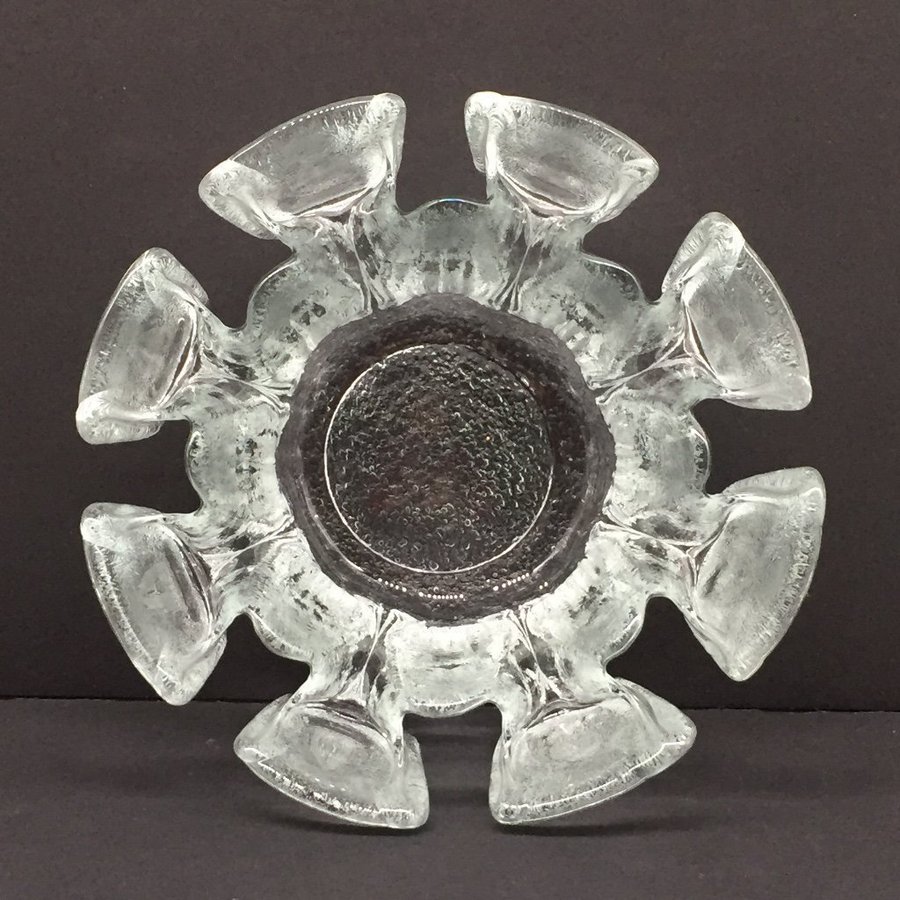 Glasskål Humppila Ice Glass Texttured Bowl Skål Vintage