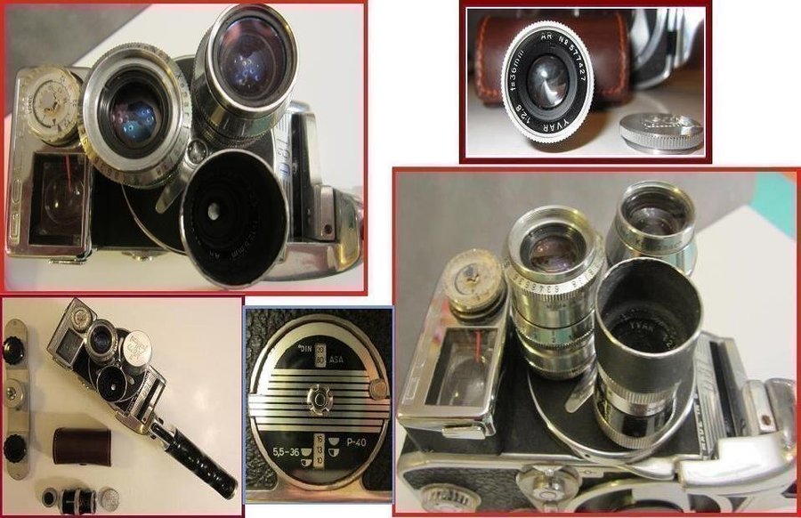 BOLEX D-8L 8mm Camera 1959 Lens 3+1YVAR LENS IN LEATHER CASEEXELLENT CONDITION