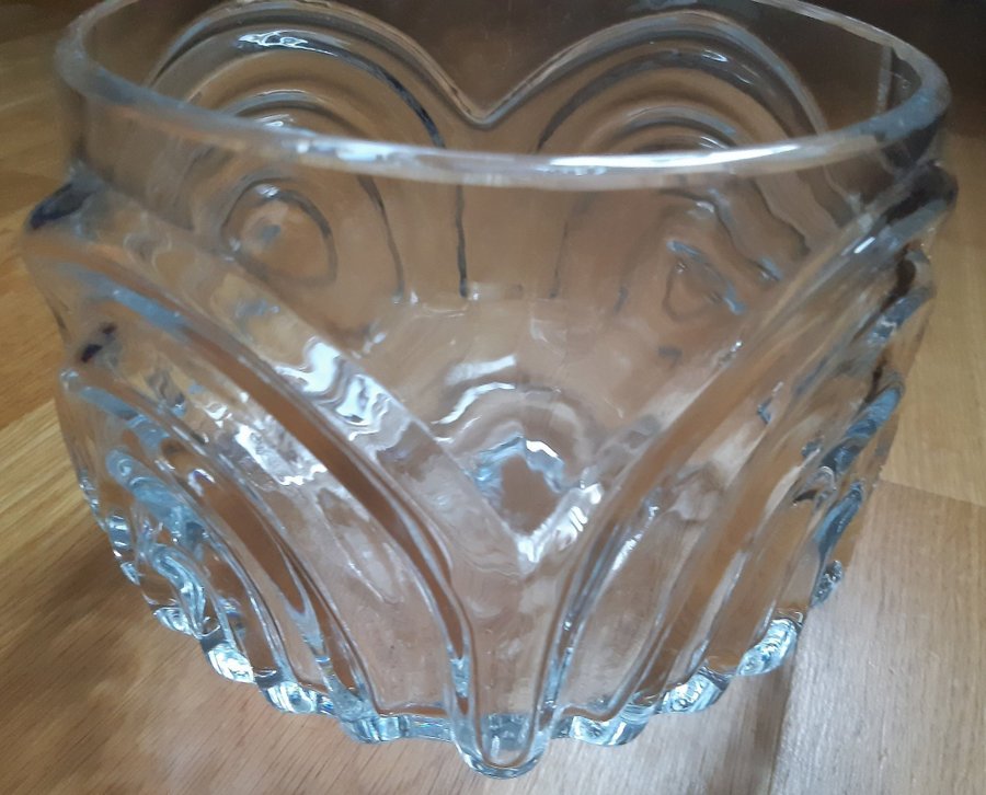 Ingegerd Råman Johansfors glasbruk Kristall Konstglas Skål Ny skick 19x16 cm