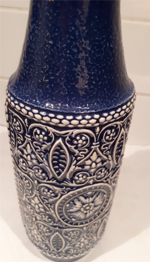 Marzi  Remy Pottery Blue Germany Tysk keramik porslin vas