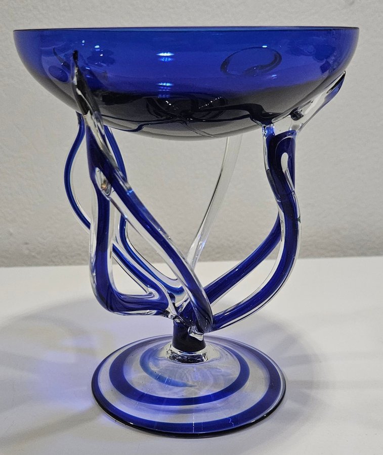 Jozefina Glass Works Krosno skål på fot glas "Octopus"