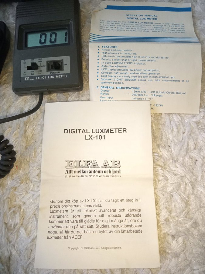 LJUSMÄTARE lutron LX-101