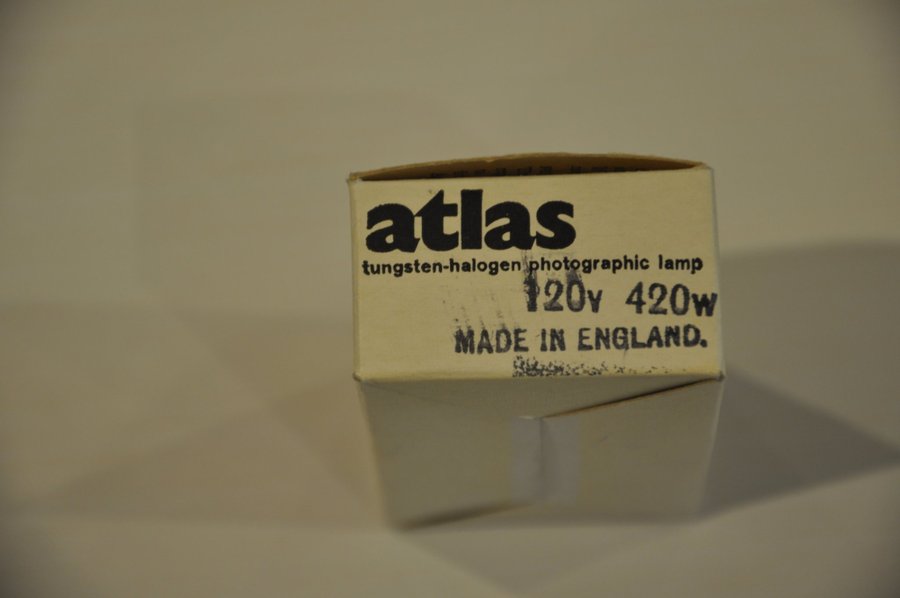 Vintage Atlas Tungsten Halogen Photographic Lamp 420W 120V