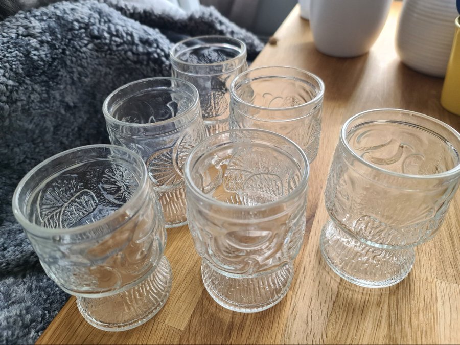 Vintage Tillbringare Kanna Saft Bringare Karaff + 6 GLAS !