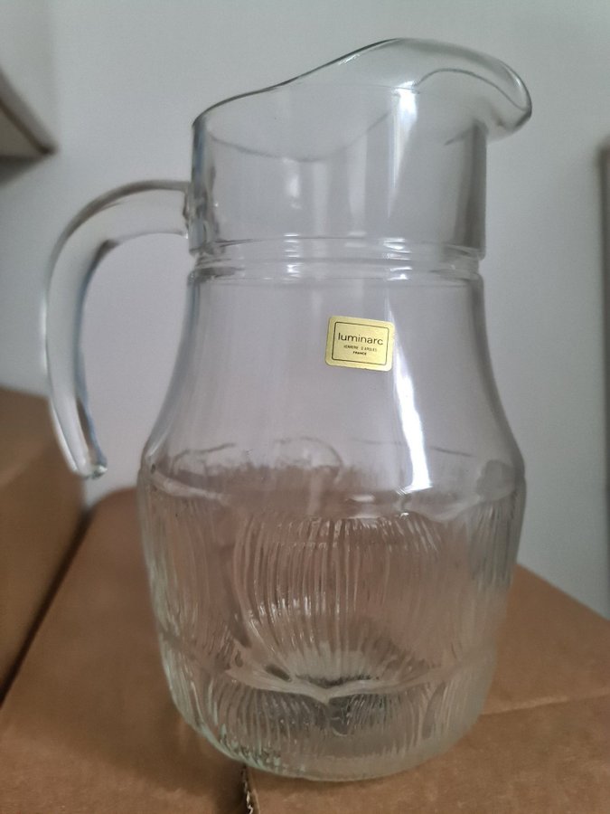 Vintage Tillbringare Kanna Saft Bringare Karaff + 6 GLAS !