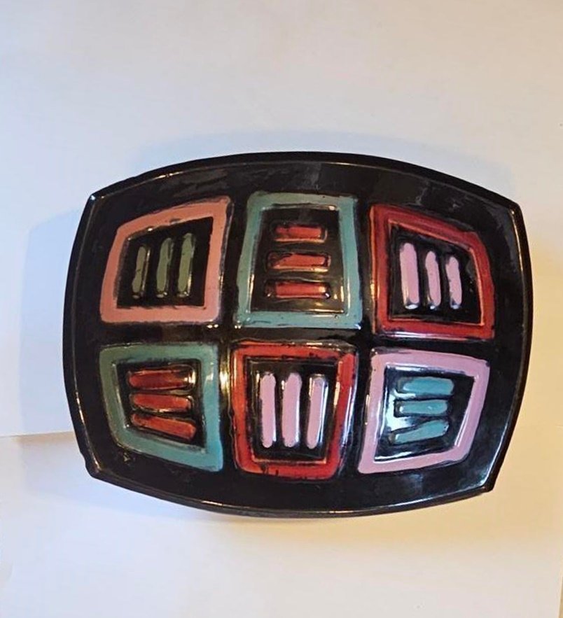 Glaserad keramikskål Harlem från Gabrielverken i Småland vintage 50-tal