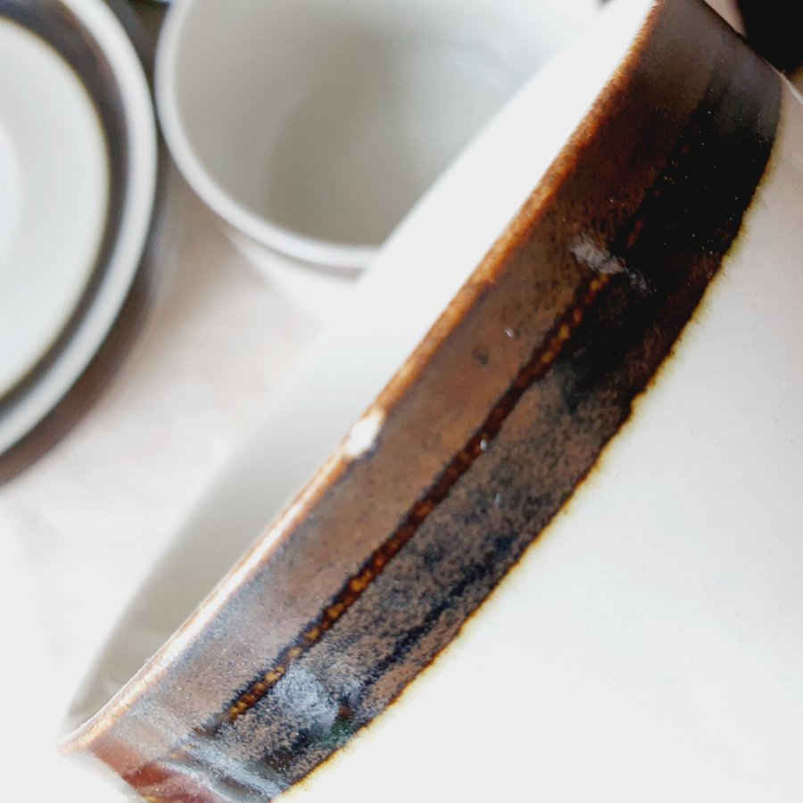Arabia KARELIA stora koppar kaffekoppar/ tekoppar med fat retro 70-tal