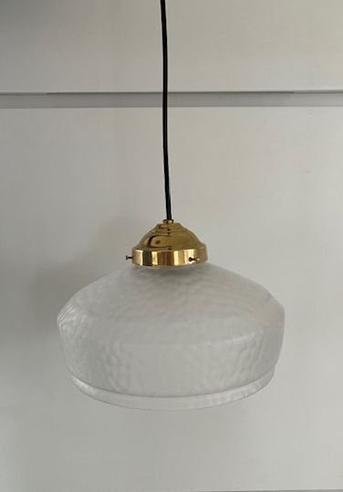 Retro taklampa - mässing med glaskupa