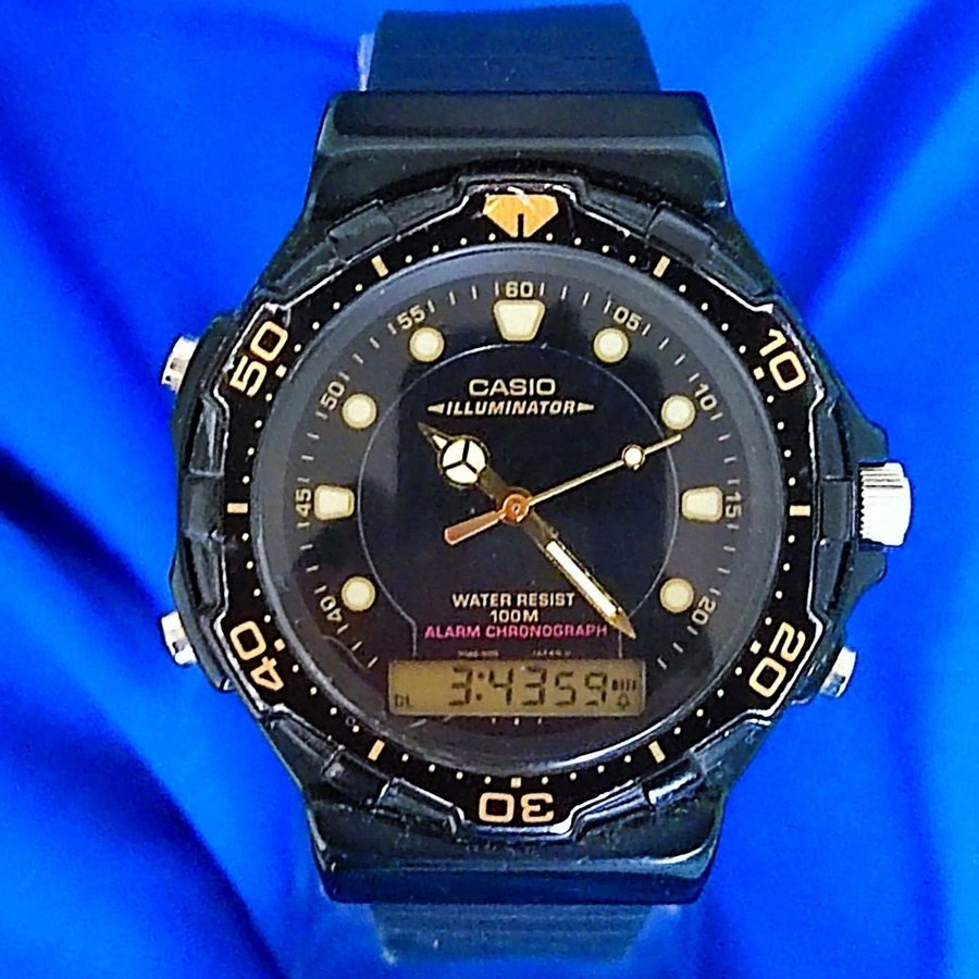 First casio digi ana vintage diver illumination made in japan 1987