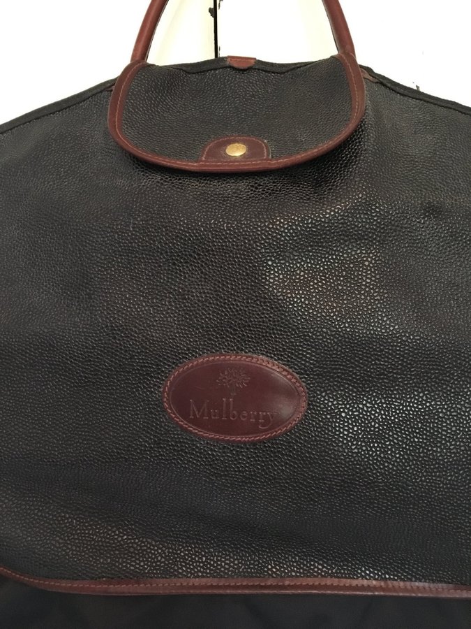 Mulberry svart kostymväska suit garment carrier scotch grain läder