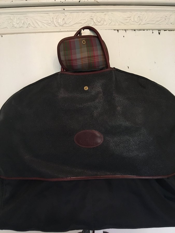 Mulberry svart kostymväska suit garment carrier scotch grain läder