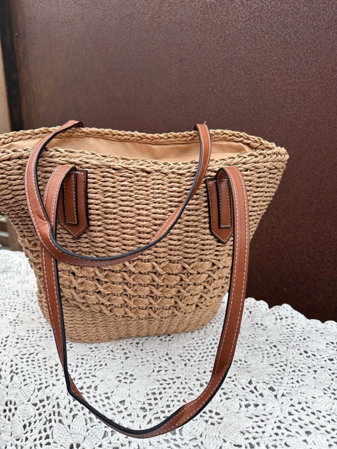 Stråväska boho hippie Korgväska Tote Väska natur strandväska ibiza shopping