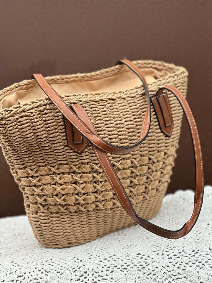 Stråväska boho hippie Korgväska Tote Väska natur strandväska ibiza shopping