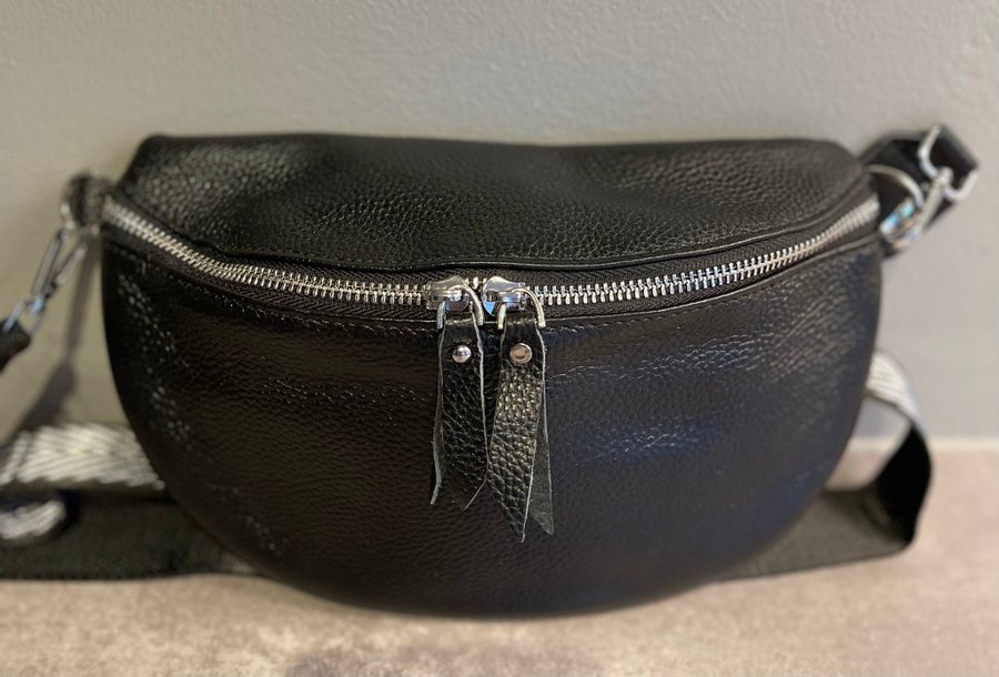 Crossbody midjeväska axelrem väska Äkta läder