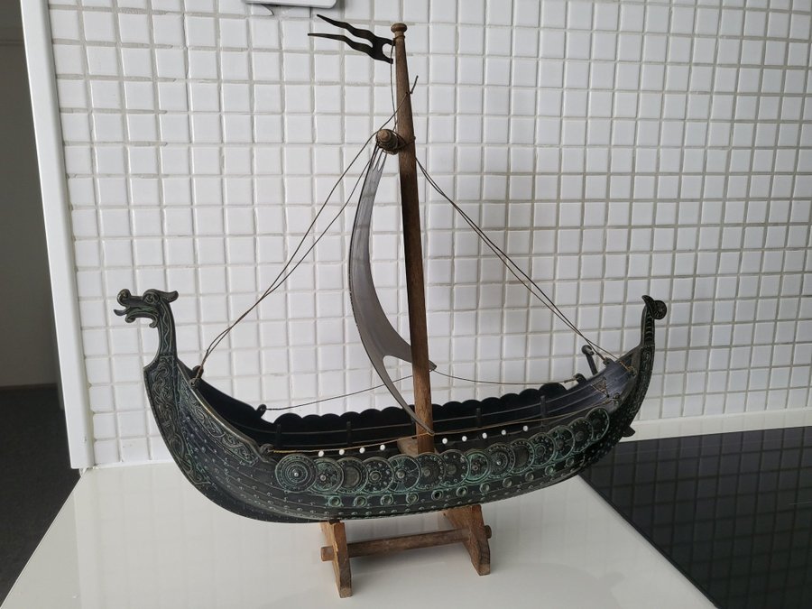 Viking båt dragon I Mässing  40 cm