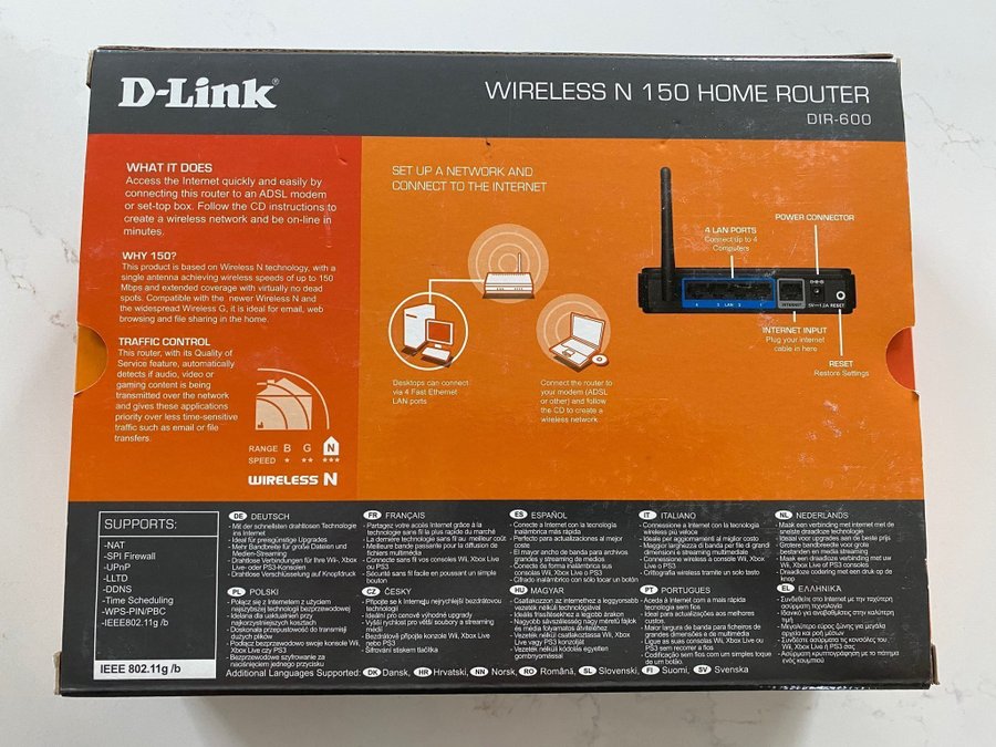 D-Link wireless N 150 home router DIR-600 bredbandsrouter