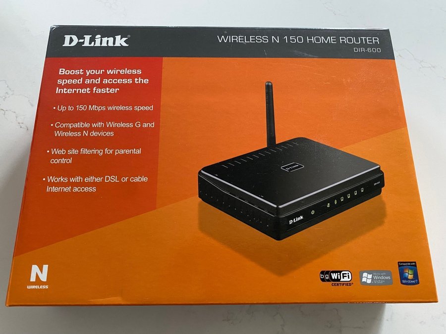 D-Link wireless N 150 home router DIR-600 bredbandsrouter