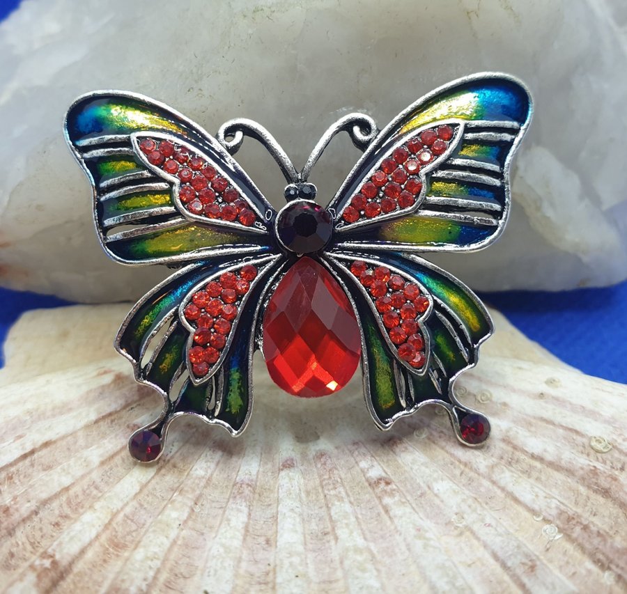 Brosch - Fjäril i vackra färger