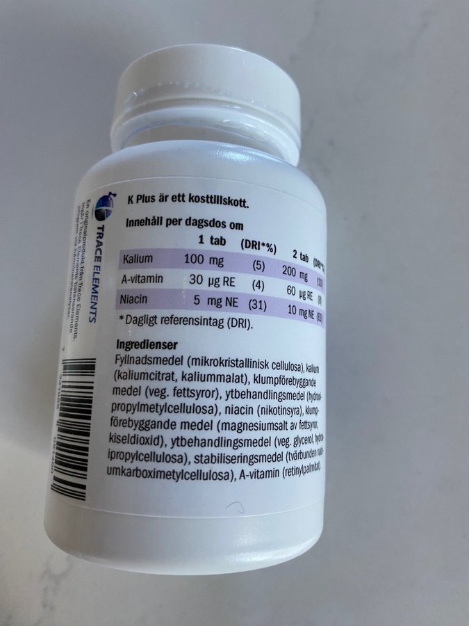 Alpha Plus K Plus kalium A-vitamin niacin kosttillskott 3 st á 90 tabletter