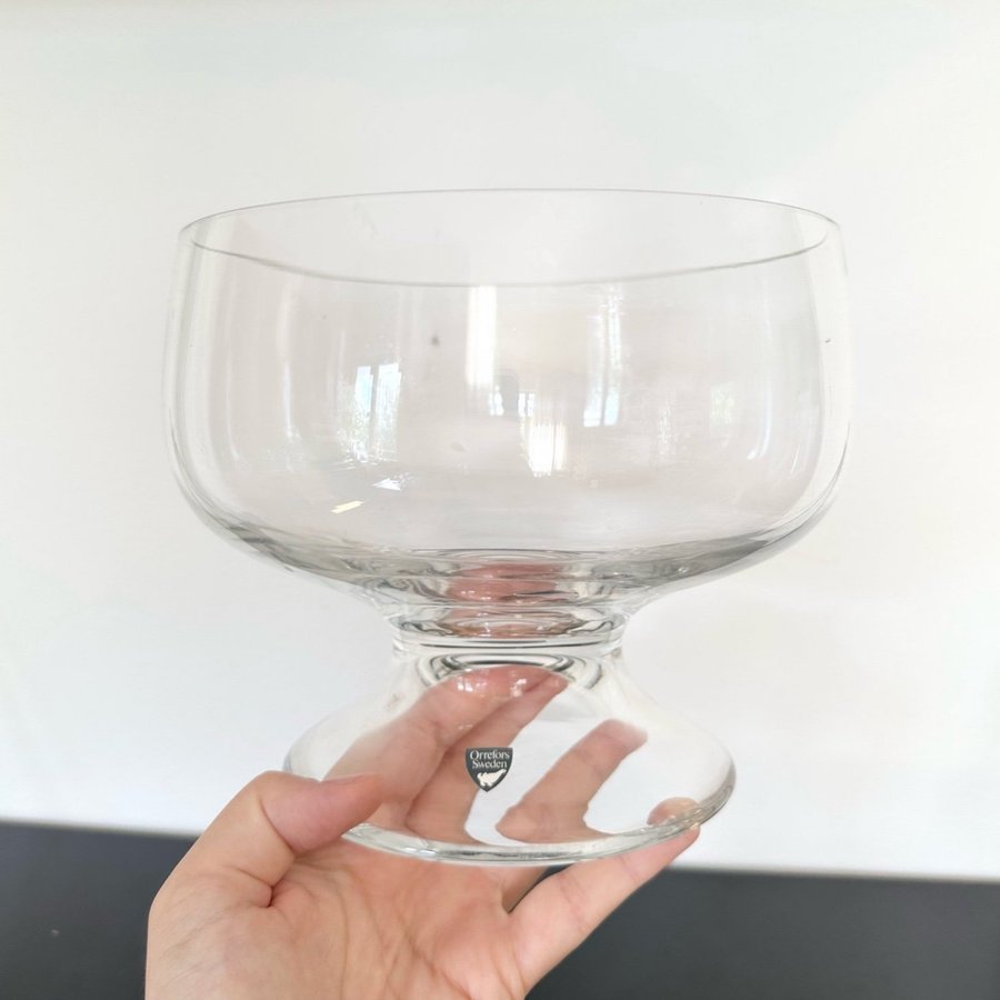 Stor serverings skål Triffle glas skål Orrefors Retro vintage