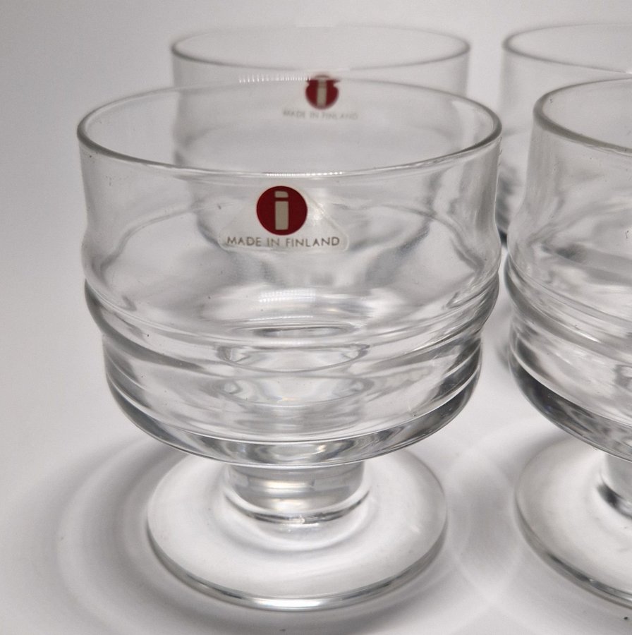 6 st iittala "Droppring" glas i originalförpackning design:Timo Sarpaneva 1965