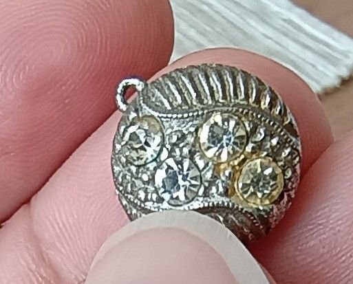 Silver 835 halsband hänge stämplat stenar och mönster