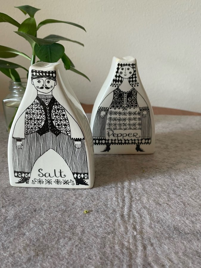 Figgjo Norway - Salt  Peppar - Retro Krydd Kar - Art Deco - Design