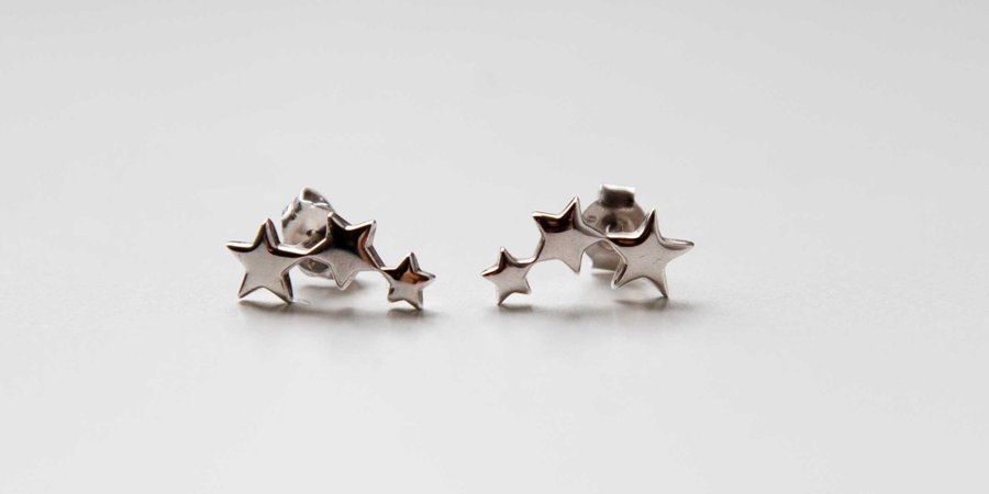 Missoma star studs earrings silver hallmark 925 pristine