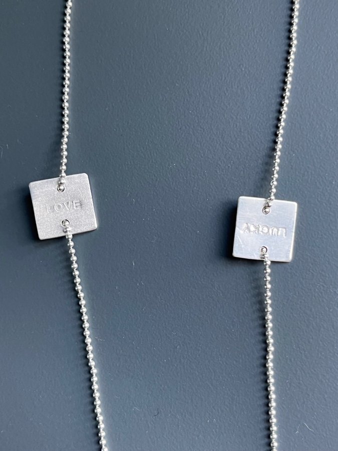 HALSBAND MED 4 BRICKOR I ÄKTA SILVER NYTT