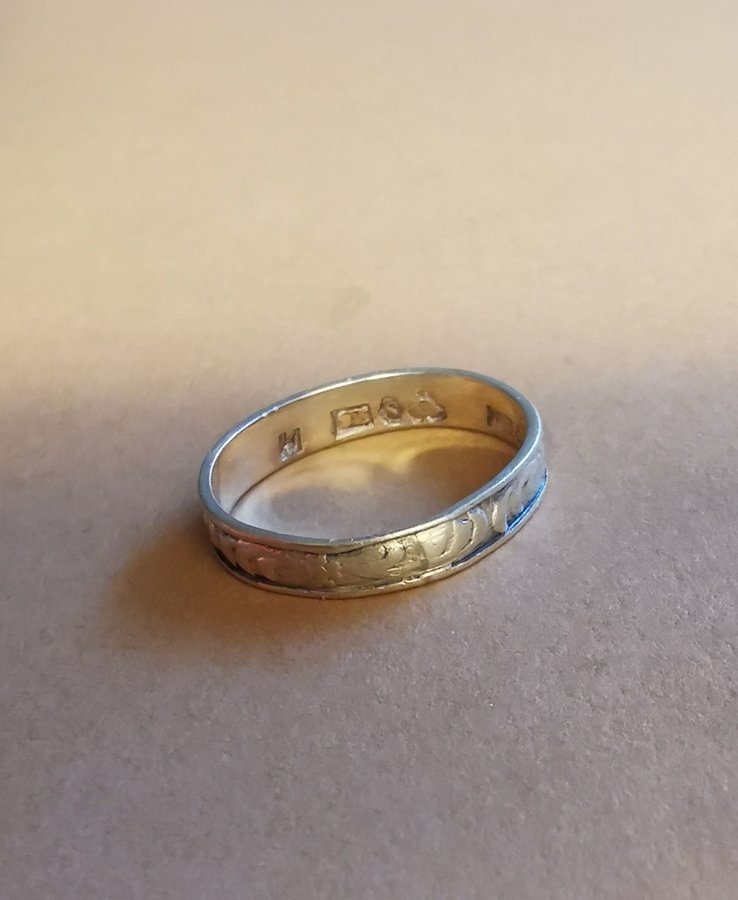 Silver ring stämplat 15 5 mm i d Kattfot mm Vintage Äldre
