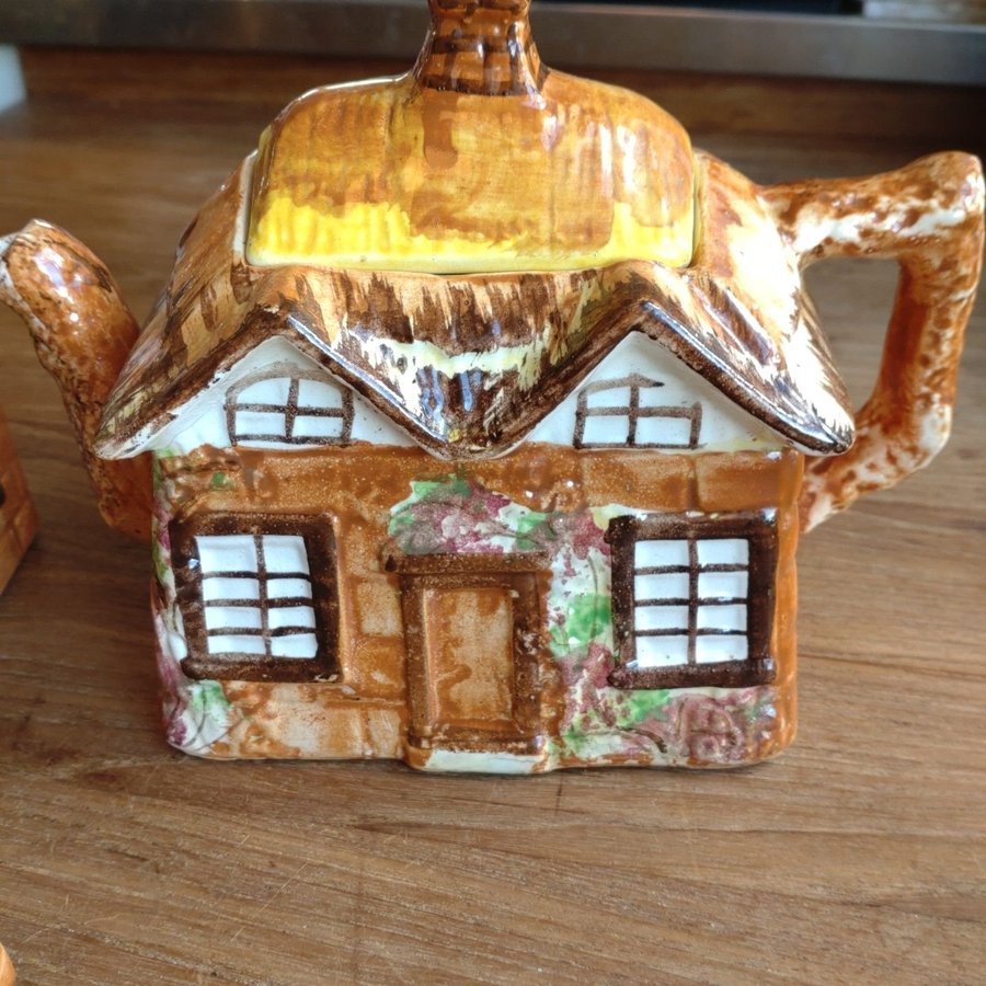 TEKANNA MJÖLKKANNA SOCKERSKÅL Price Bros Cottage Ware England