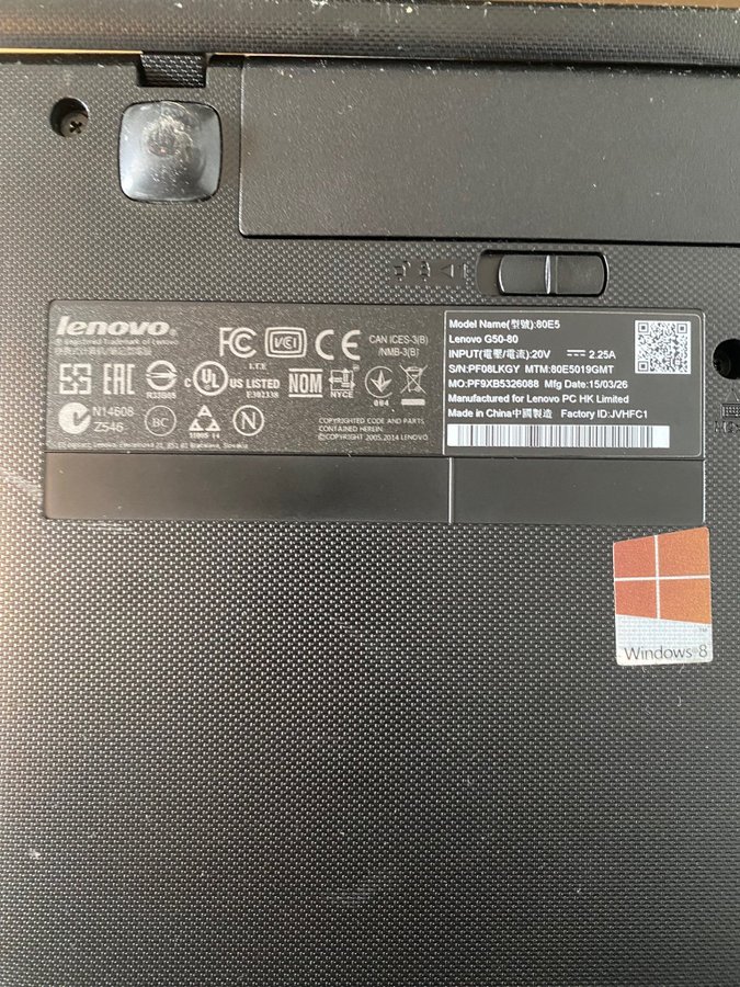 Lenovo G50-80 i5 5200U 8GB 256 GB SSD
