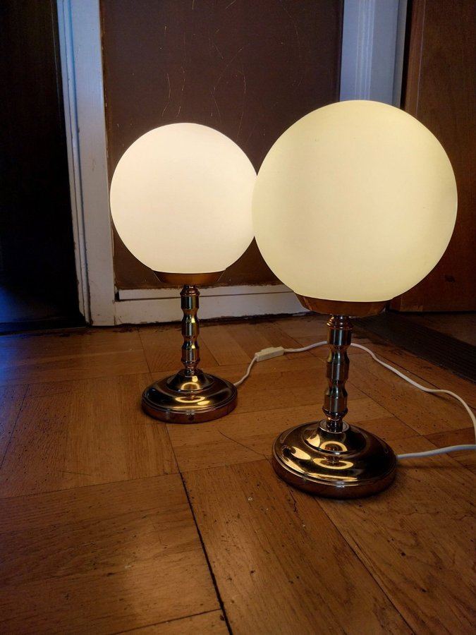 2s bordslampa glas och mässing retro