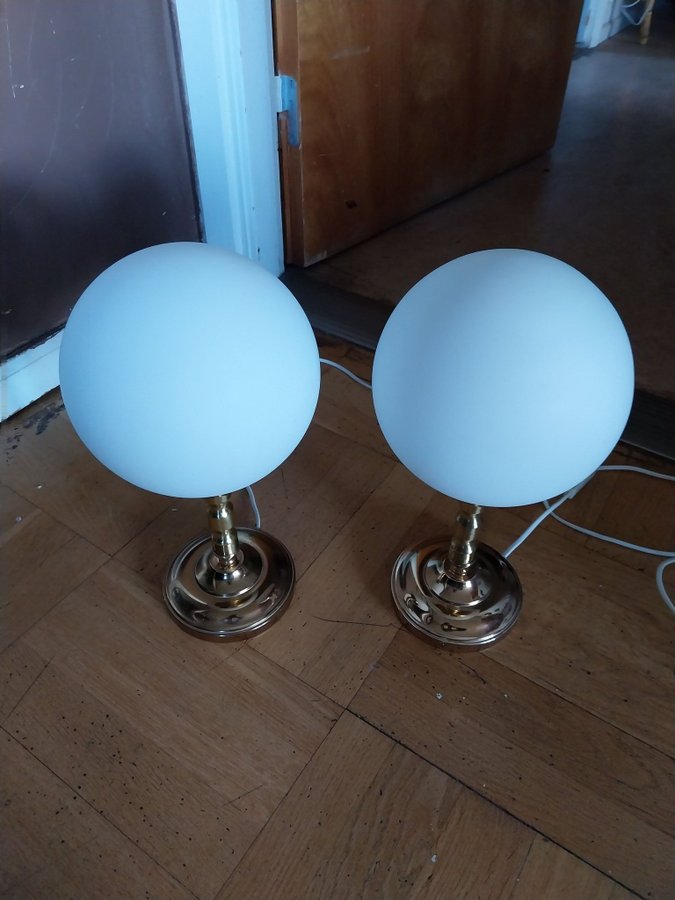 2s bordslampa glas och mässing retro