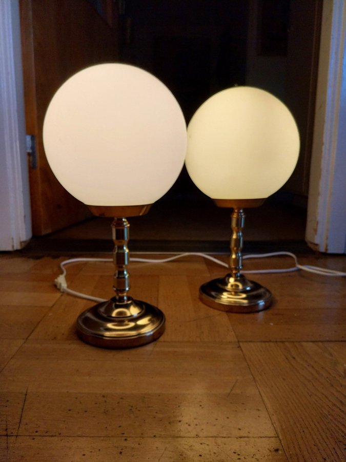 2s bordslampa glas och mässing retro