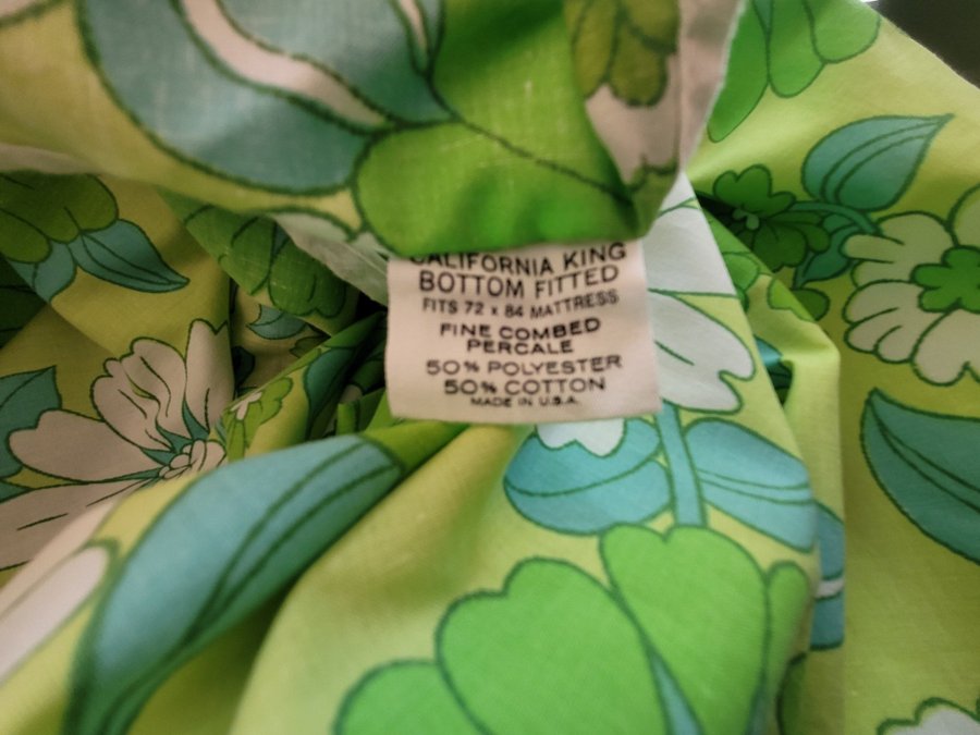 Härlig stor retro textil madrass överdrag? Fieldcrest California Made in Usa