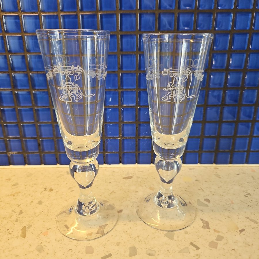 Reijmyre champagneglas Antik gamla telefon kristallglas