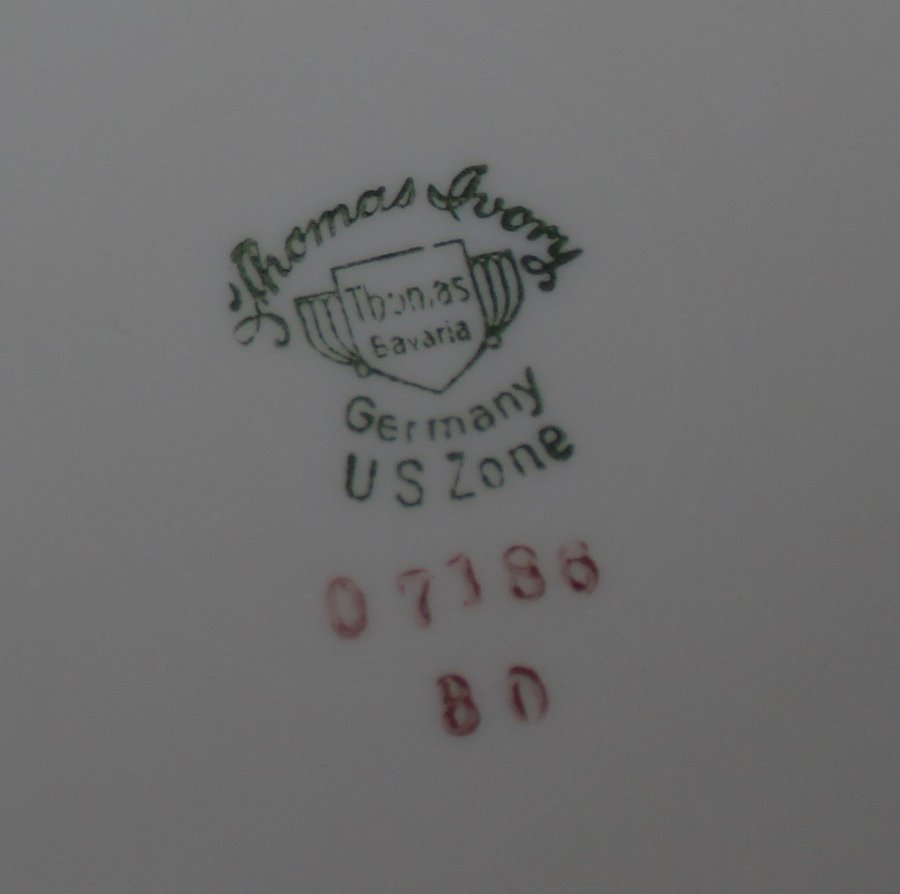 Rosenthal Thomas Ivory Bavaria US Zone 1946/49 tal vintage porslins teservis