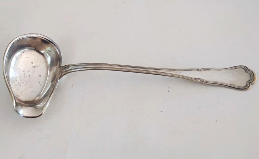 Stor slev soppslev CA Nilsson nysilver 33 cm vintage bestick