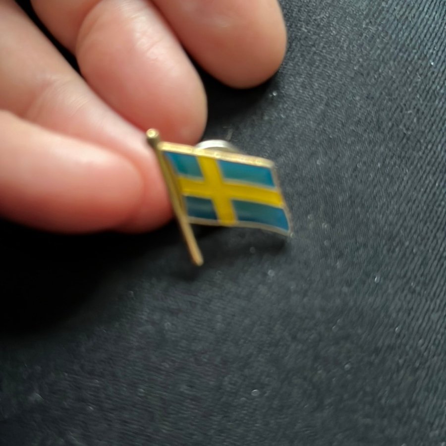 Retro svenska flaggan Smycke pärla brosch