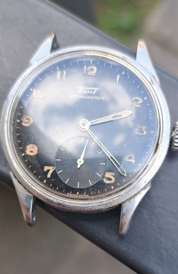 Tissot 1940 tal svart urtavla