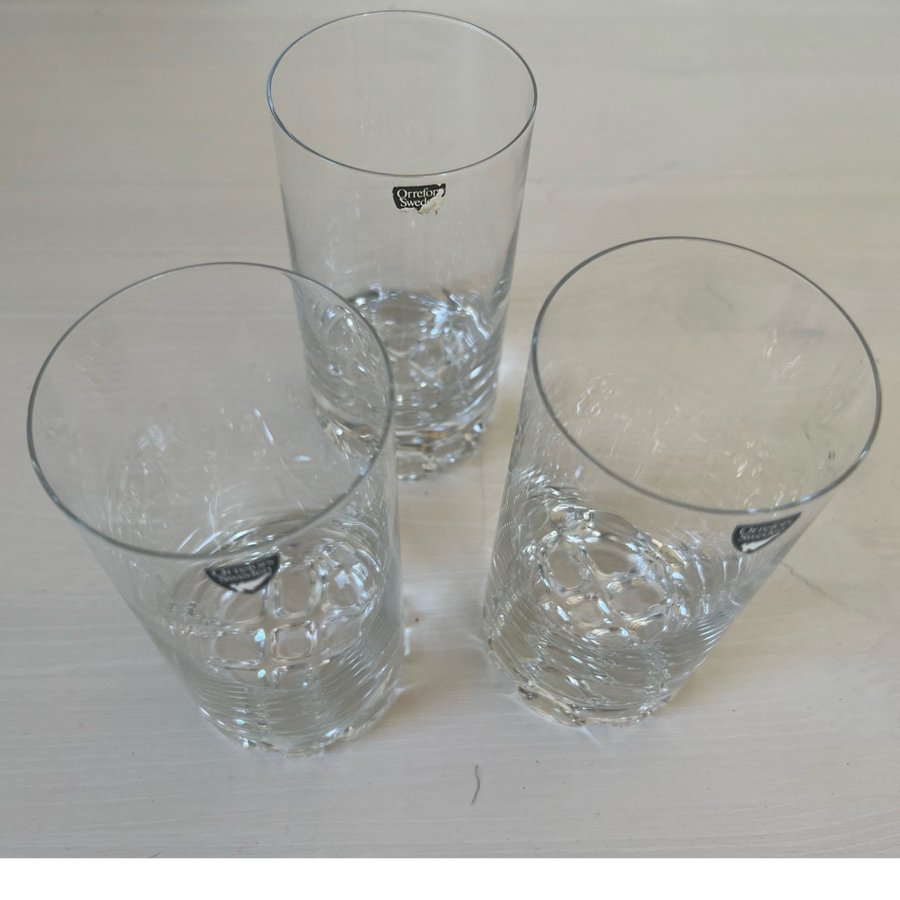 3 st Grogglas/vattenglas Orrefors Erik design Olle Alberius 