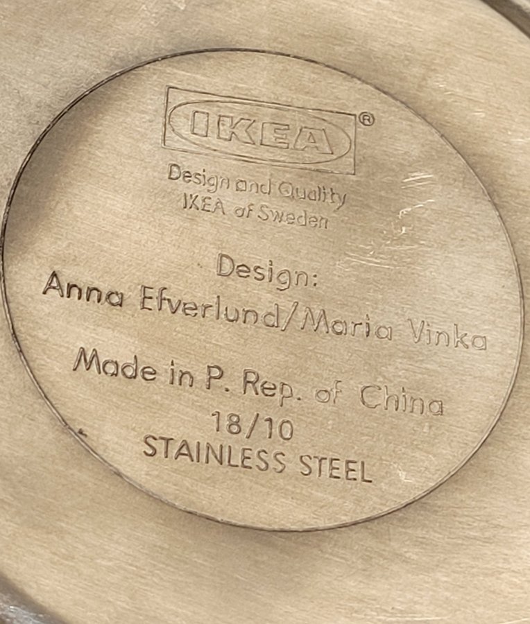 Vintage Vacker Ikea Anna Efverlund / Maria Vinka Tekanna Stainless Steel