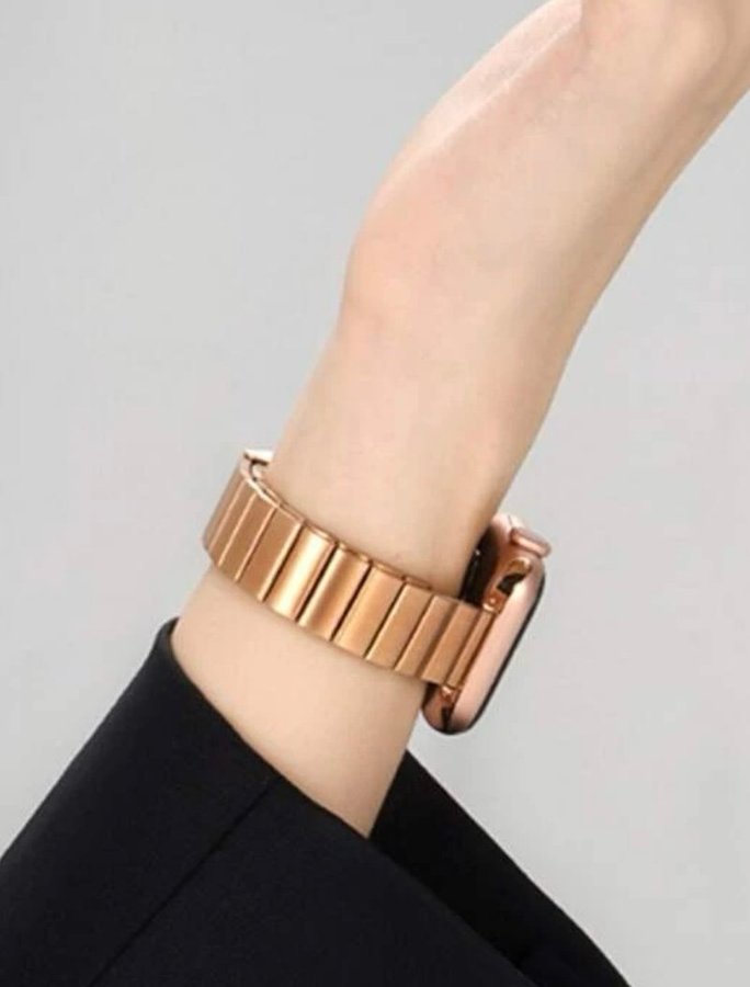 NYTT rosa rose Armband Apple Watch SE iwatch 42/44/45/49 rose gold roseguld