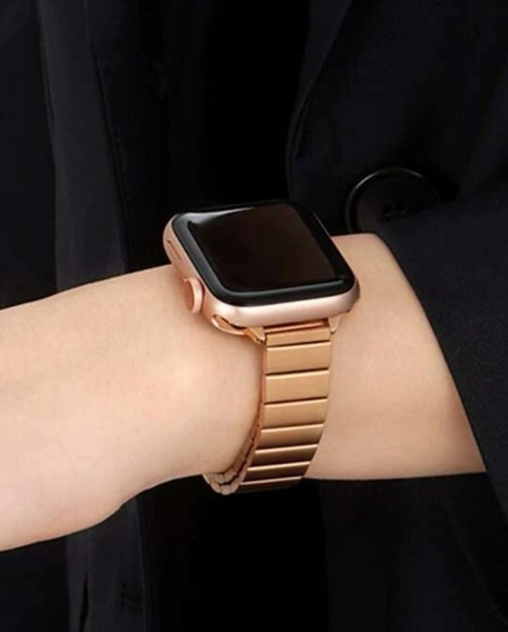 NYTT rosa rose Armband Apple Watch SE iwatch 42/44/45/49 rose gold roseguld