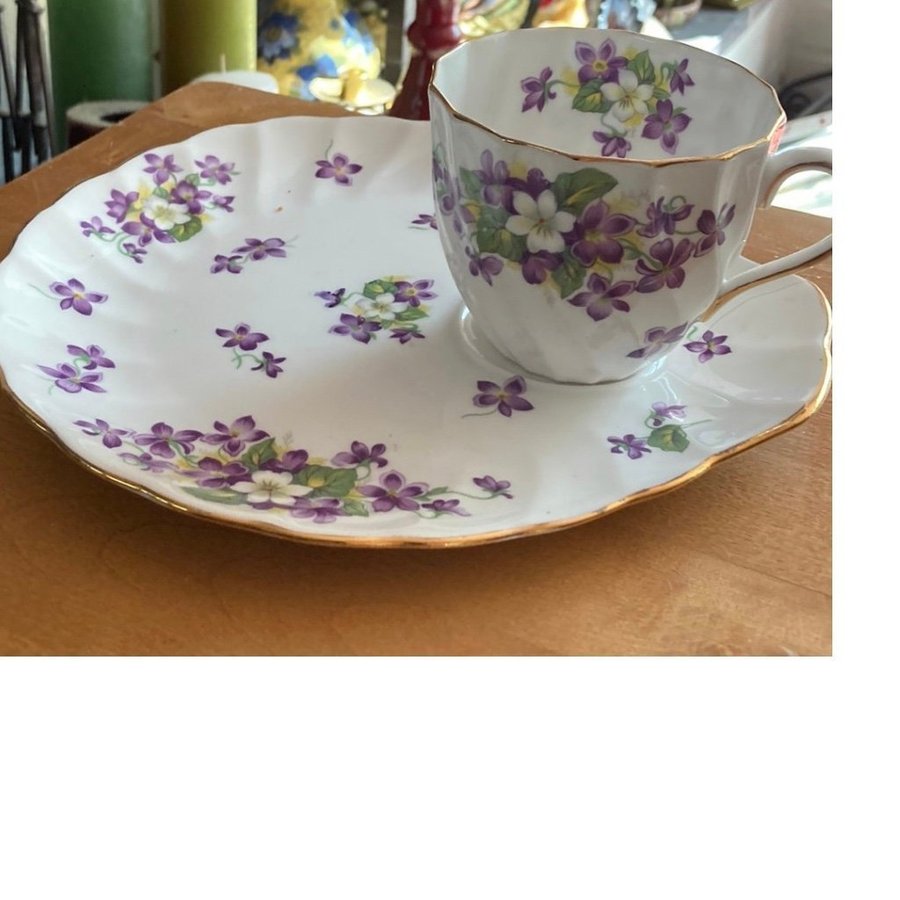 Kaffekopp Royal TuscanWoodland Violet engelsk porslin