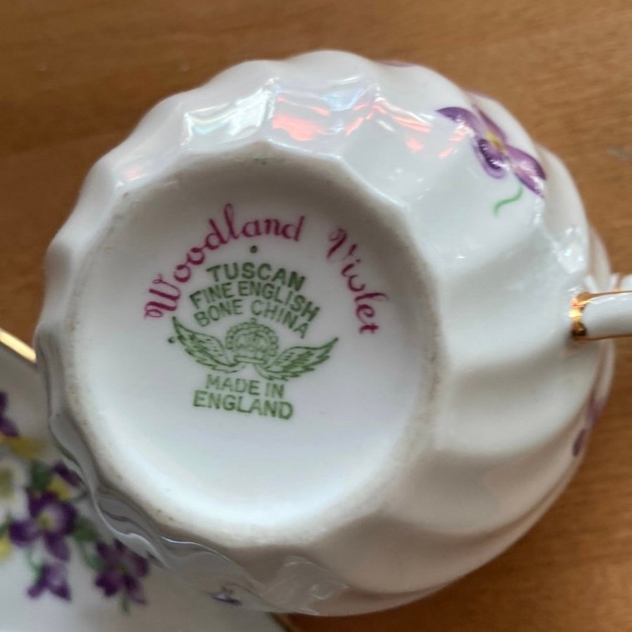 Kaffekopp Royal TuscanWoodland Violet engelsk porslin