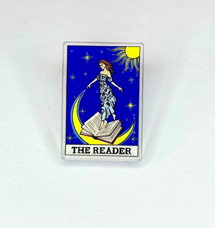 NY Tarotkort The Reader litteratur akryl pin brosch DIY unik bookish tarot