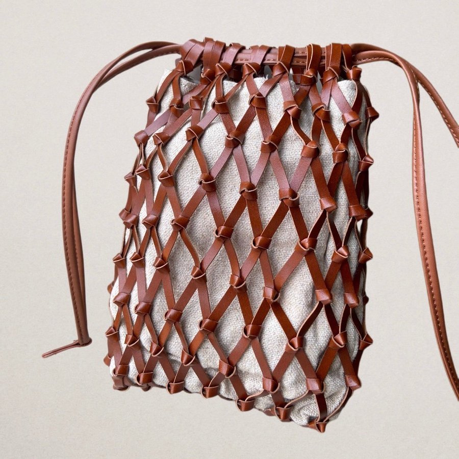 Bags - Handcrafted Leather Woven Bag | Handgjord Läderväska|